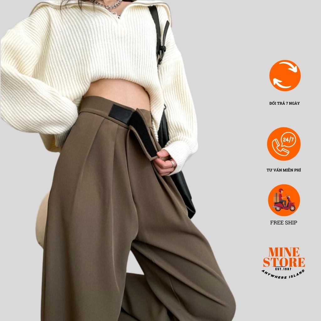 Quần Ống Rộng Nữ FOXEA quần ống rộng lưng cạp cao dáng dài suông culottes xuông nữ thời trang cao cấp