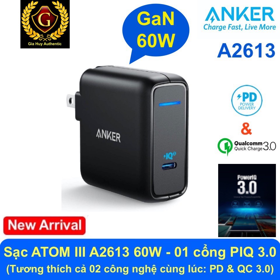 Combo sạc Macbook Pro ANKER B1376: Pin dự phòng PowerCore+ 26800mAh PD 45W A1376 & Sạc PowerPort ATOM III 60W GaN A2613