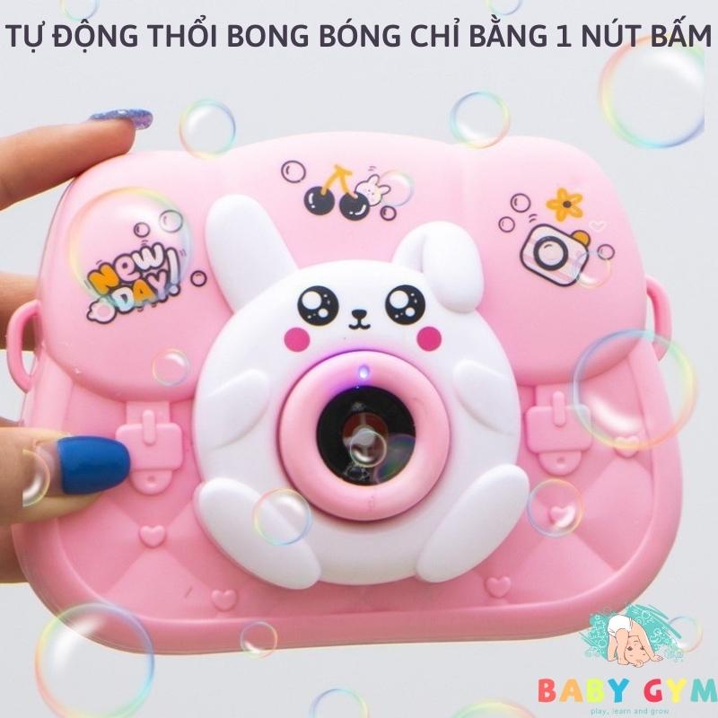 Máy ảnh bắn bong bong bóng hình túi xách động vật tặng kèm 3 pin AA, Máy thổi bong bóng tự động dễ thương BABYGYM