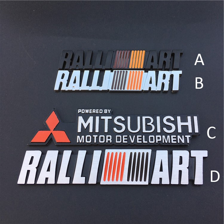 Miếng dán logo 3D trang trí xe ô tô Mitsubishi