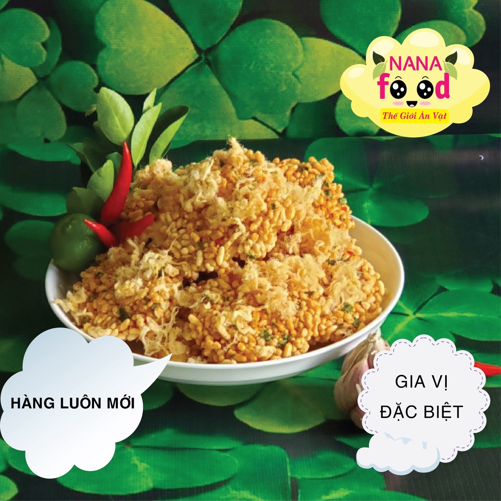 Cơm cháy siêu chà bông, cơm cháy siêu chà bông NaNaFood giòn sụn, đậm vị  - thế giới ăn vặt, ăn là nghiền