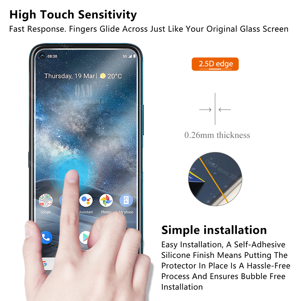 Phim bảo vệ màn hình kính cường lực Nokia 8.3 5.3 2.3 5.4 3.4 2.4 X7 X6 X5 9H HD