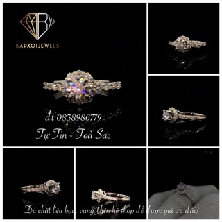 Nhẫn Moissanite 5,0ly-5,4ly trắng  nước D  bạc 925 mạ bạch kim SIÊU RẺ BỀN ĐẸP HƠN KIM CƯƠNG 