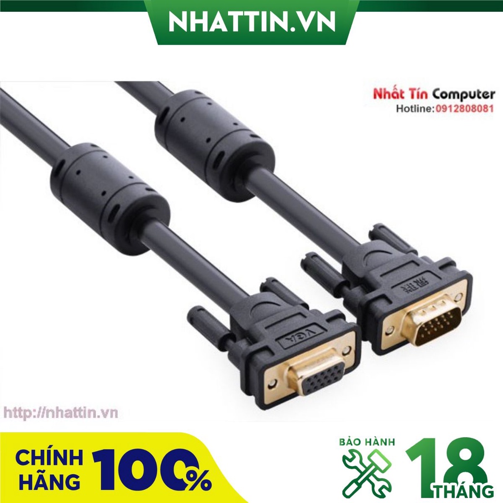 Cáp nối dài VGA 1 đâu âm 1 đầu dương 2m Ugreen 11614