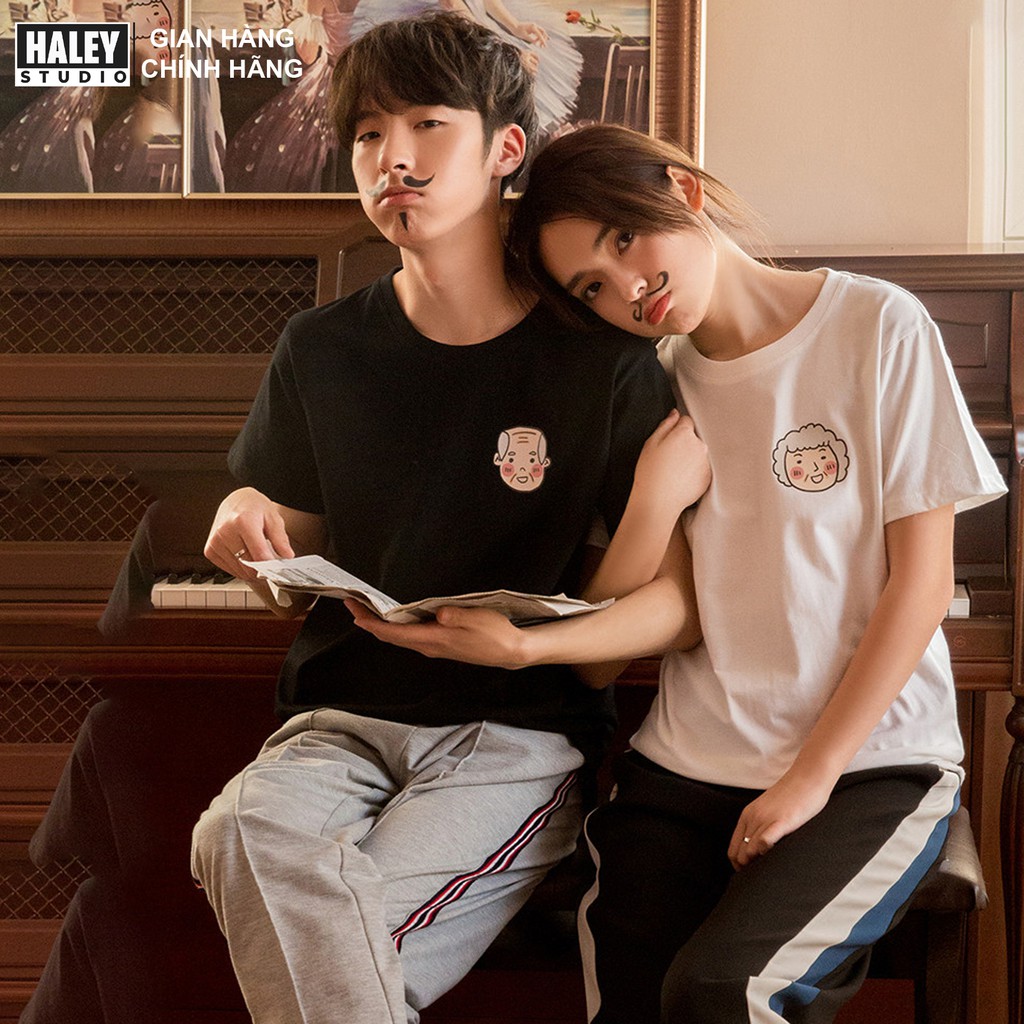 Áo Thun Unisex Form Rộng Cặp Đôi Ông Bà Già phong cách Hàn Quốc TN06 Haley TEECHANCE