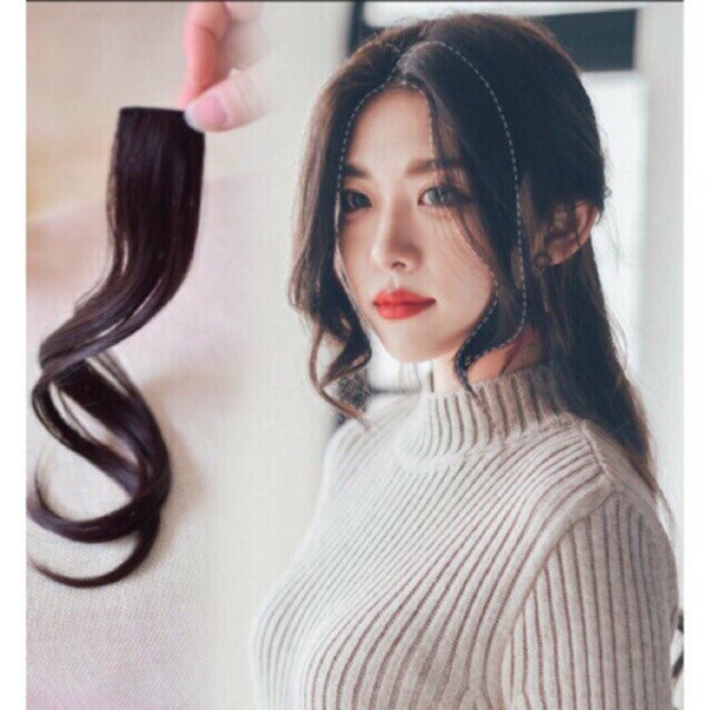 [ FREESHIP ] Tóc giả kẹp mái dài xoăn tự nhiên , mái bay, tóc giả Hàn Quốc