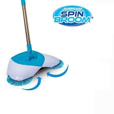 chổi thông minh spin broom + tặng kèm cuộn giấy đa năng nhà bếp - hàng chính hãng