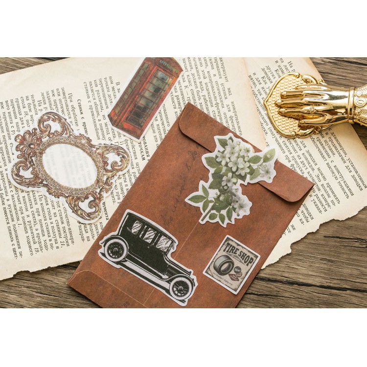 60 sticker mohamm dán trang trí sổ bullet journal vintage cổ điển phong cách cổ retro