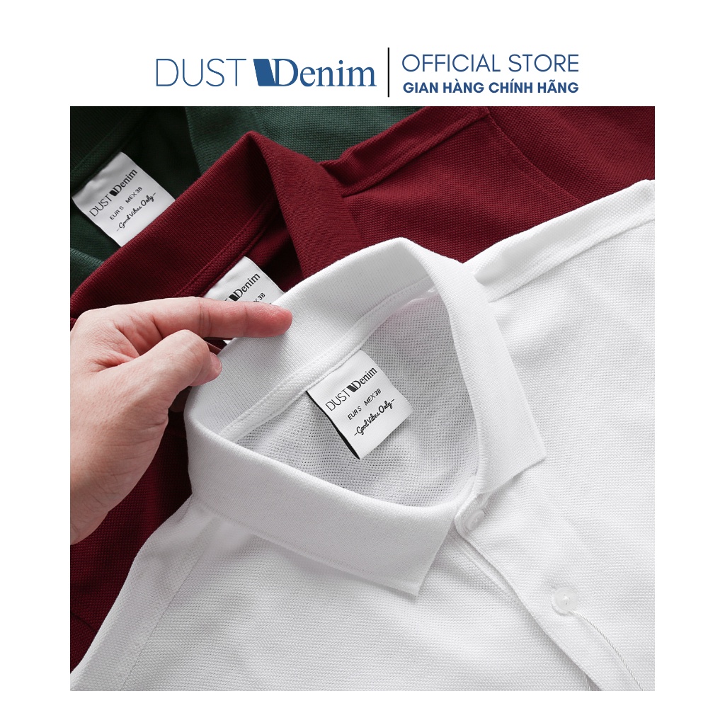 Áo thun Polo nam cổ bẻ DUST DENIM chất vải cotton dệt hạt gạo, thoáng khí, co giãn tốt
