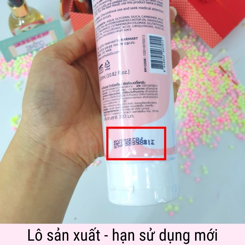 Tẩy da chết White Milk Shine CATHY DOLL Dùng Toàn Thân Hương Sữa Bò Hàng Thái Lan Chính Hãng (320ml)