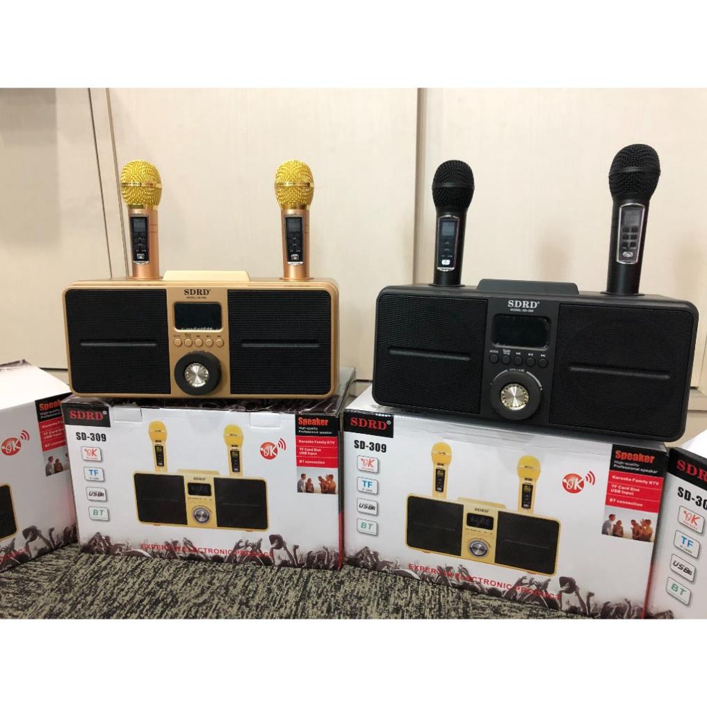 SHIP NHANH HCM - Loa Karaoke SDRD SD309 chính hãng bass trầm ấm tặng kèm 2 micro không dây