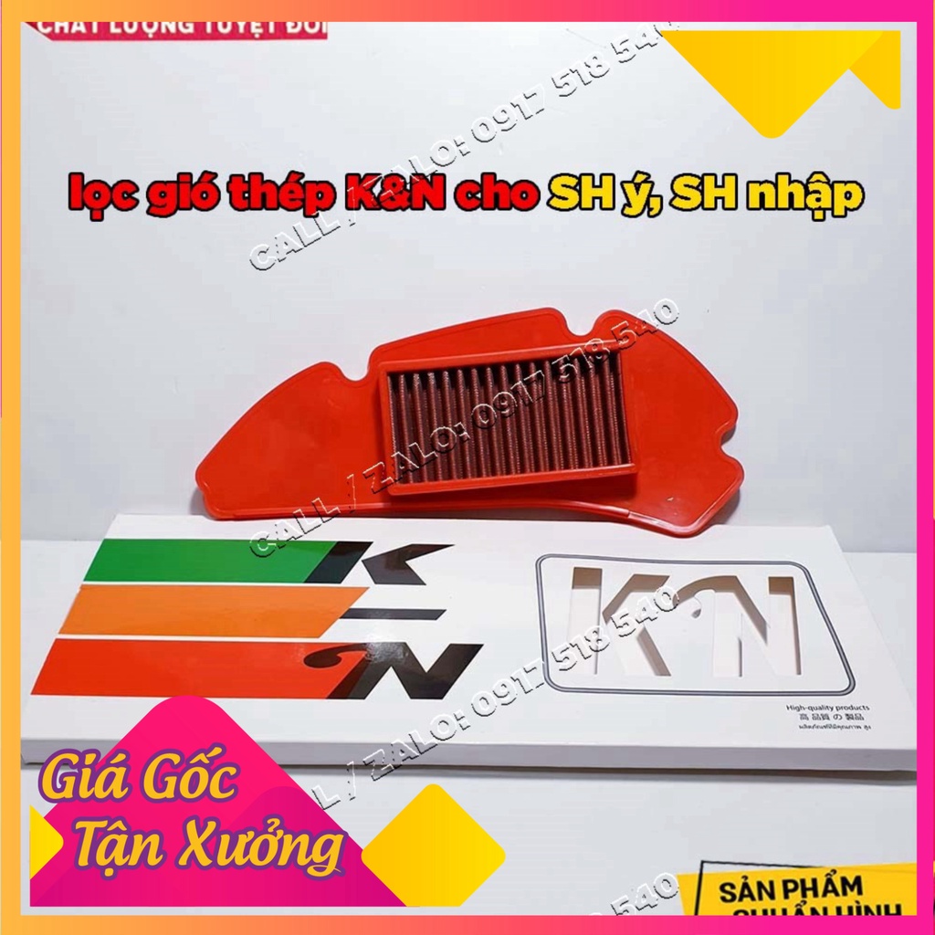 LỌC GIÓ SH Ý LƯỚI THÉP GẮN SH Ý / Dylan / @ / Ps  (LỌC GIÓ K&amp;N) (Ảnh Sp thật)