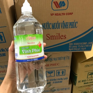 Thùng 12 chai nước muối Vĩnh Phúc chai 1000ml (date xa)