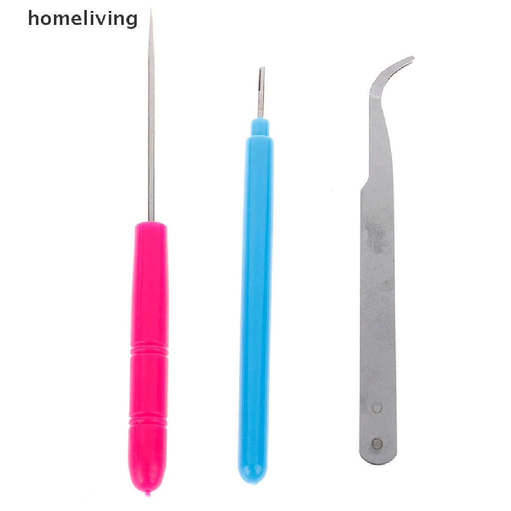 homeliving 3xPaper DIY Set Quilling Paper Tools Tweezer Needle Pins Slotted Pen Tool Kit .