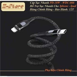 Cáp Sạc Nhanh PD-18W Dành Cho Iphone, Ipad WK PD-18W-WDC-088 - Hỗ Trợ PD Sạc 50% Pin trong 30 Phút