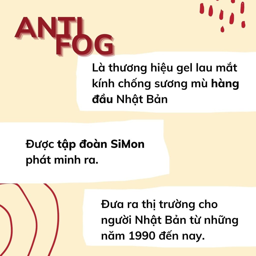 Gel lau kính Anti Fog chống bám hơi nước sương mù cho mắt kính cận kính mát