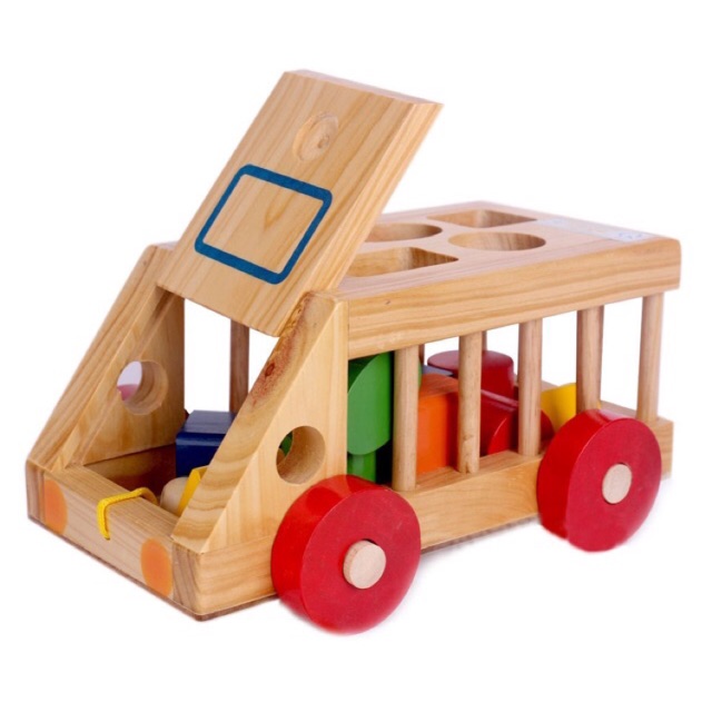 Xe thả hình khối - đồ chơi giáo dục an toàn cho bé