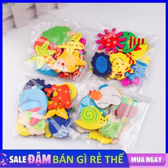 Set 12 Miếng dán nam châm hình động vật hoạt hình dùng trang trí tủ lạnh ngộ nghĩnh