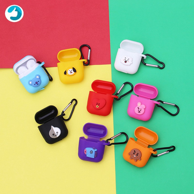 Vỏ Bảo Vệ Hộp Sạc Tai Nghe Không Dây Airpods Hình Bts Bt21 Dễ Thương