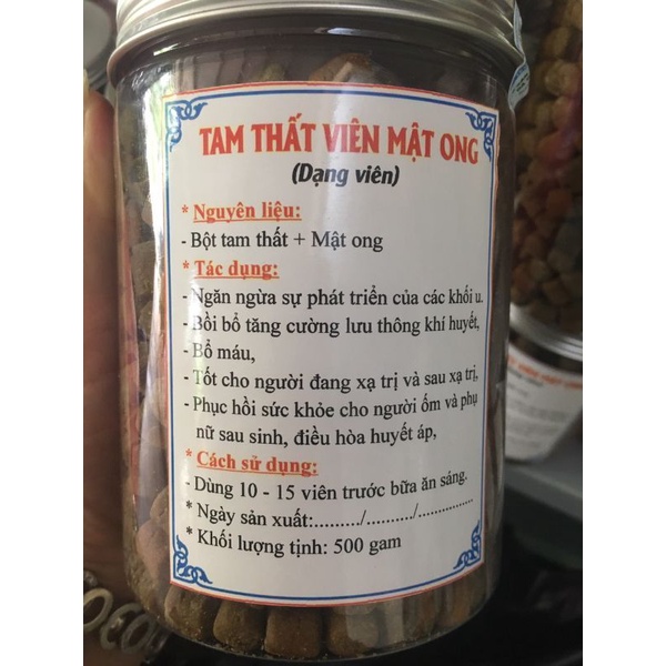 500g viên tam thất mật ong