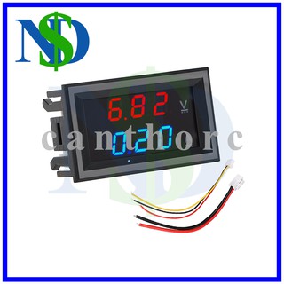 Đồng Hồ LED 7 đoạn Đo Dòng Điện Vôn Kế Ampe Kế Màn Hình LED Có Cáp DC 100V 10A