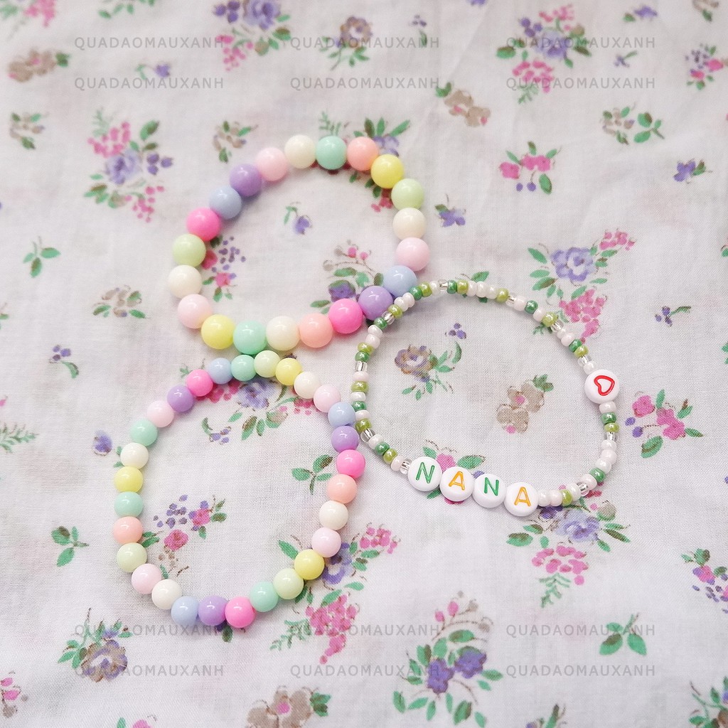 P-1 Vòng hạt cườm chữ cái phối màu và tên theo yêu cầu #letter bracelet | BigBuy360 - bigbuy360.vn