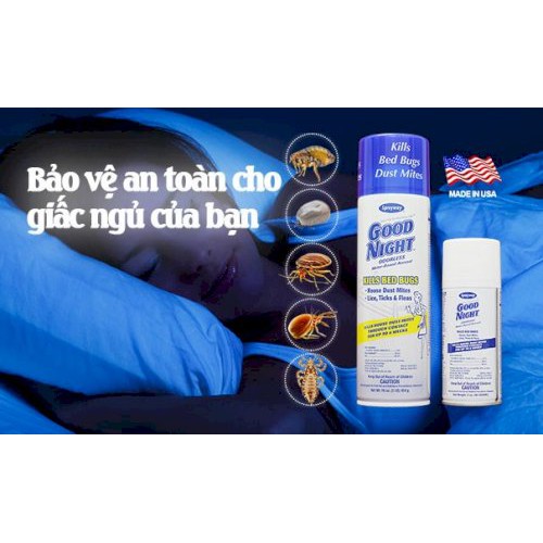 Chai Xịt Chống Và Diệt Côn Trùng Sprayway Goodnight Từ Mỹ (Trắng Xanh) 454g chamsocxe