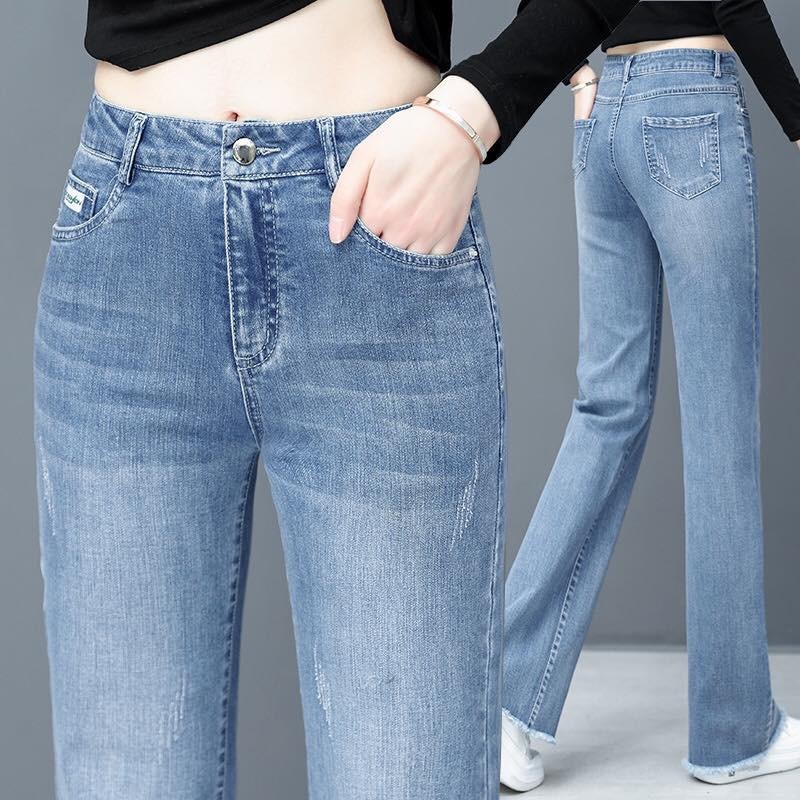 1M135 - Quần jean nữ dài ống rộng hàng nhập - giá 630k