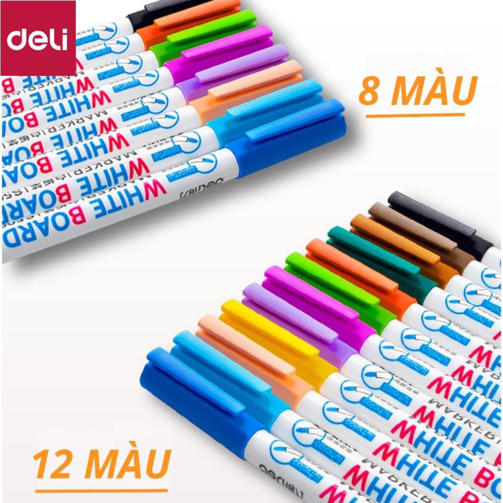 Bút dạ đa năng Deli - 8/12 màu - Viết trên nhiều chất liệu - 1 hộp - S504 / S506 [Deli]