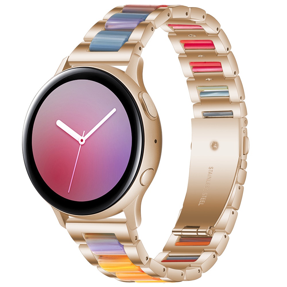 Dây Đeo Tay Bằng Hợp Kim + Nhựa Resin 20mm 20mm Cho Đồng Hồ Samsung Galaxy Watch4 3 Active 2 S3 Garmin Venu 2 Plus Vivoactive 3