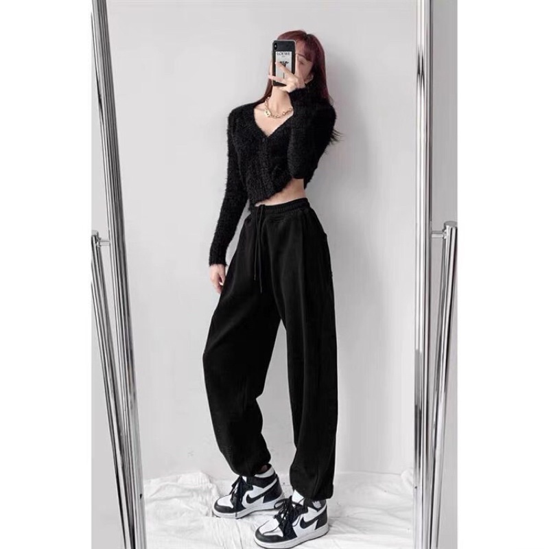 [ Ảnh thật ] Quần jogger nỉ tăm dày dặn dáng unisex