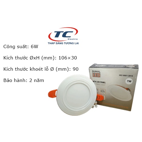 Đèn led âm trần PANEL 6W Duhal (KDPT246)