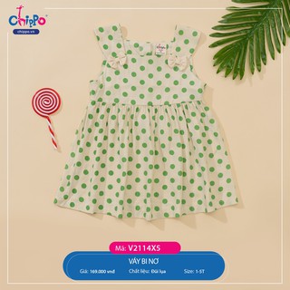 Váy đũi lụa chấm bi phối nơ Chippo V2114X5