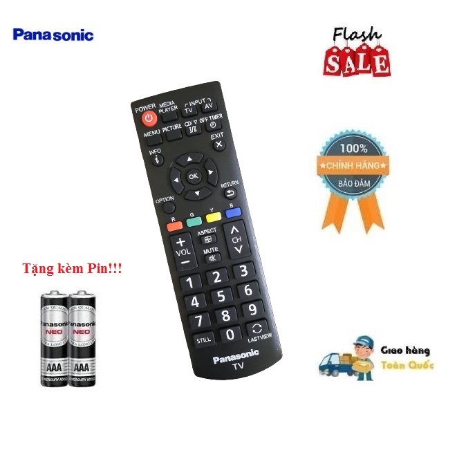 Remote Điều khiển tivi Panasonic ngắn hàng chính hãng theo TV 100% Tặng kèm Pin