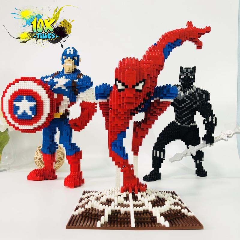 (size 30cm) đồ chơi lắp ráp 3d siêu nhân maver iron man người nhện quà tặng sinh nhật bạn trai, đồ decor