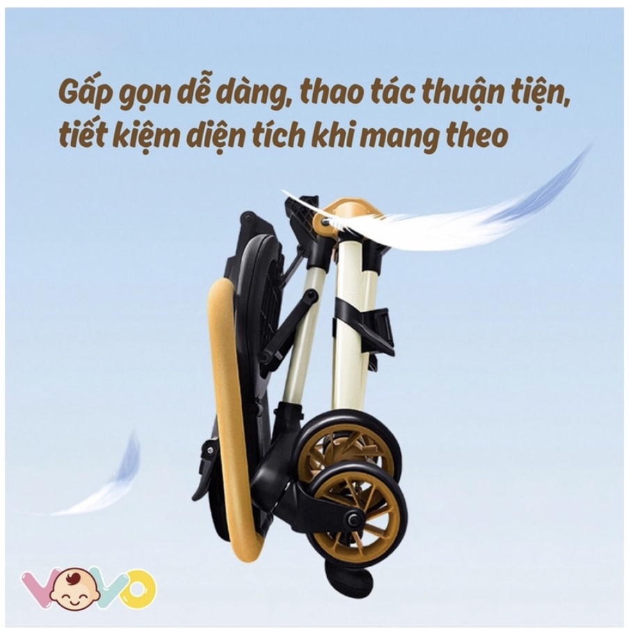 Xe đẩy gấp gọn 2 chiều Vo Vo VO-0206 siêu nhẹ, hệ thống giảm xóc cho bé