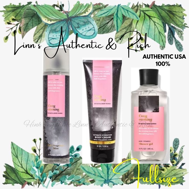 COZY EVENING - Fullsize Xịt Thơm Body Mist Toàn Thân Bath & Body Works Usa