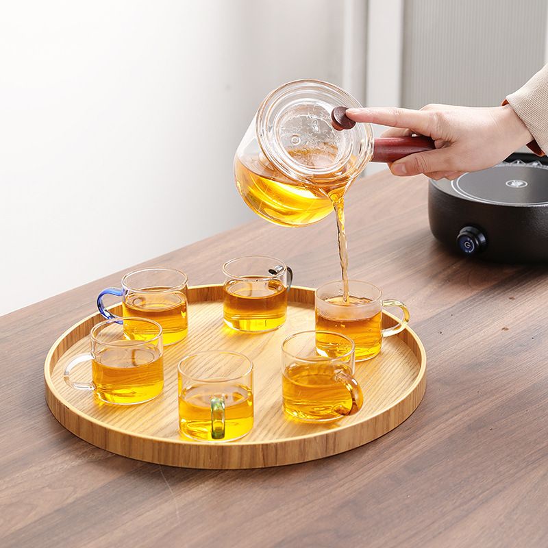 Combo bộ 1 ấm 6 chén uống trà thủy tinh đun trực tiếp trên bếp điện bếp ga,bộ bình cốc thủy tinh pha trà hoa