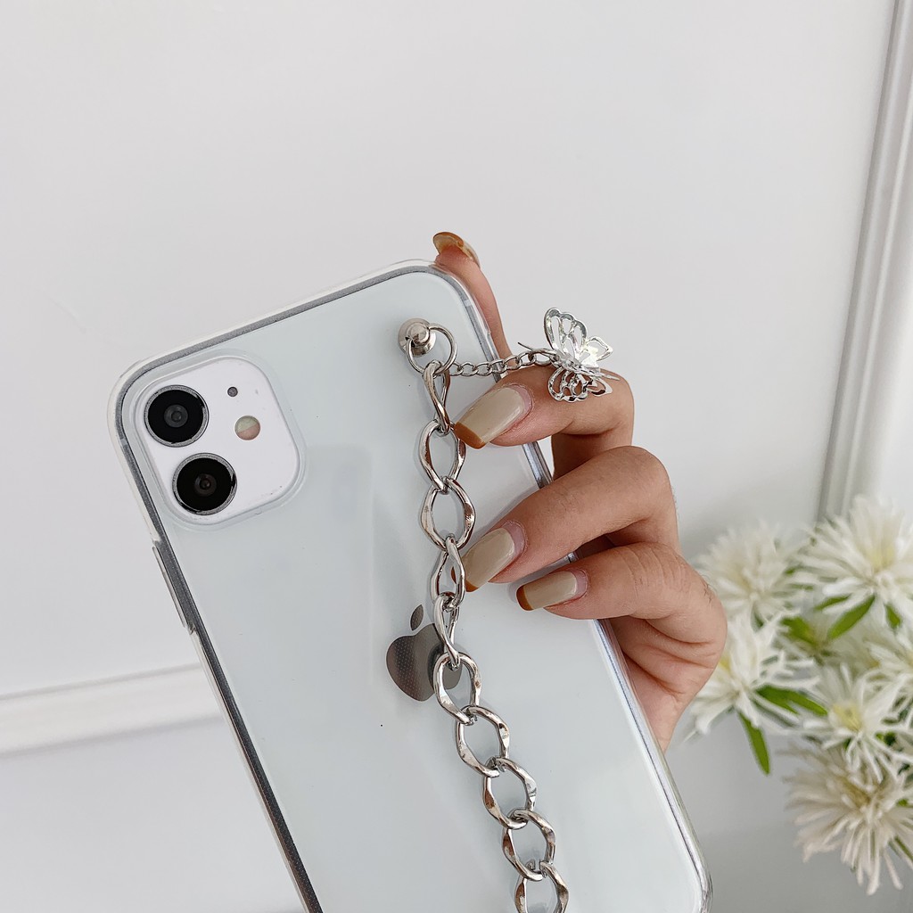 Butterfly Ốp Tpu Có Dây Đeo Trang Trí Hình Bướm Thời Trang Cho13 pro max  Iphone7 7 Plus8 8plus Xr X / Xs Xs Max 11 11 Pro 11 Pro Max 12 pro max