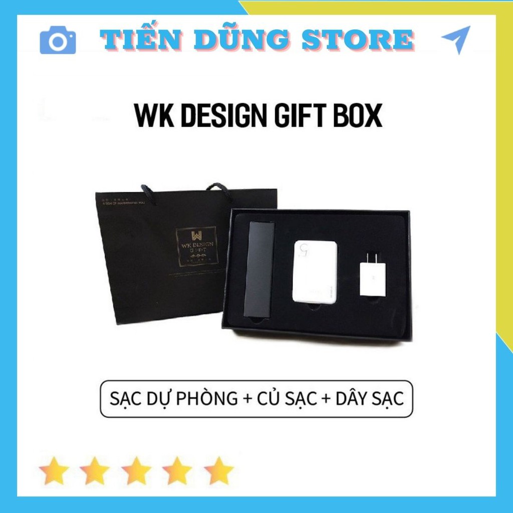 [Mã SKAMCLU9 giảm 10% đơn 100K] [HOT] Combo Cáp + Củ Sạc + Sạc Dự Phòng WP-G01/WP-G02 Siêu Sang Trọng