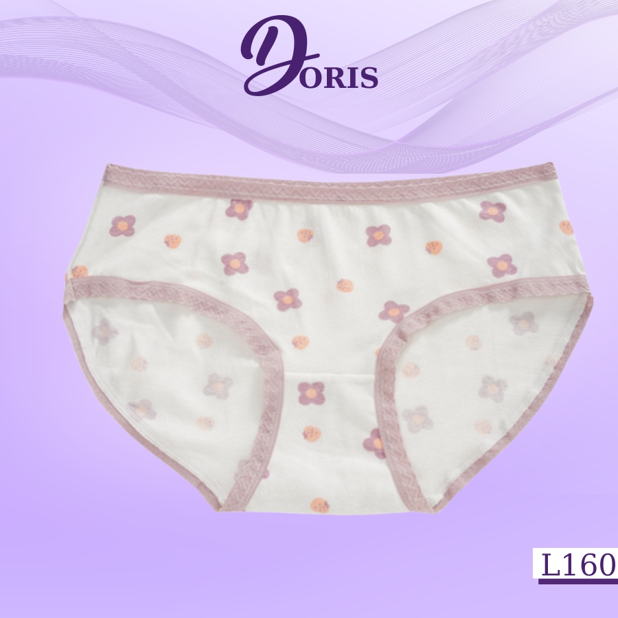 Quần lót cotton co dãn cạp cao họa tiết xinh xắn DORIS L160