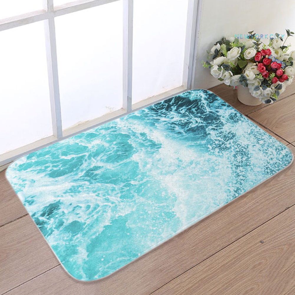 Thảm Chùi Chân Chống Trượt Hình Bạch Tuộc Và Sóng Biển