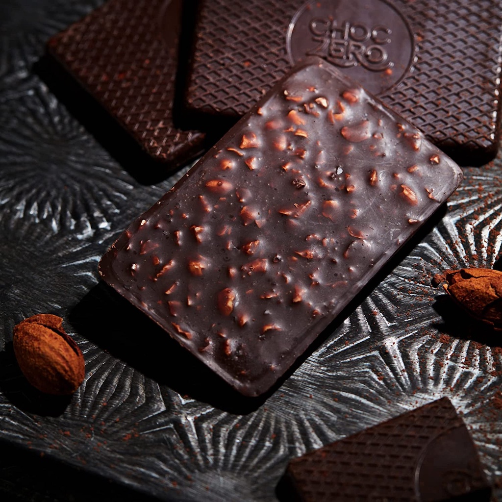 TÚI SOCOLA ĐEN BỌC HẠNH NHÂN ChocZero's Dark Chocolate Almond Keto Bark, Sugar Free, Low Carb, 170g
