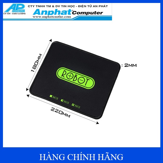 Tấm lót chuột máy tính chống trơn Robot RP01 đen - Hàng Chính Hãng - Bảo hành 12 tháng