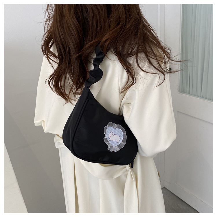 Túi Xách JASMIN NOIR Đeo Vai Chất Liệu Nylon Họa Tiết Hoạt Hình Cho Nữ
