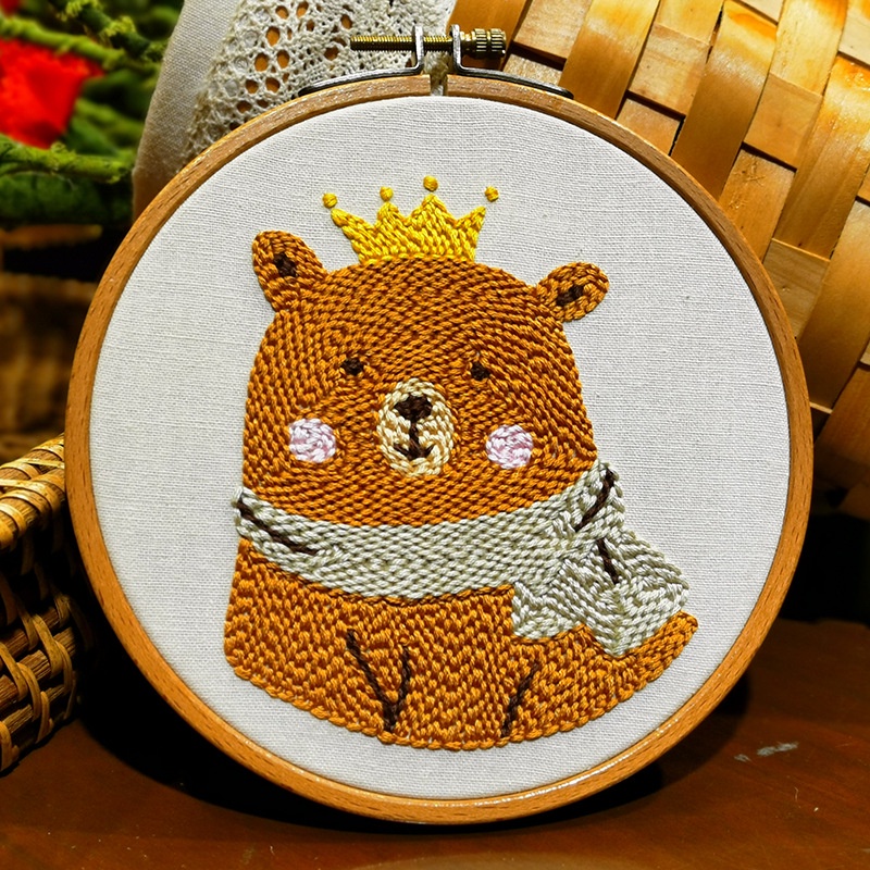 Bộ Dụng Cụ Thêu Thủ Công Hình Kỳ Lân Hoạt Hình 16cm