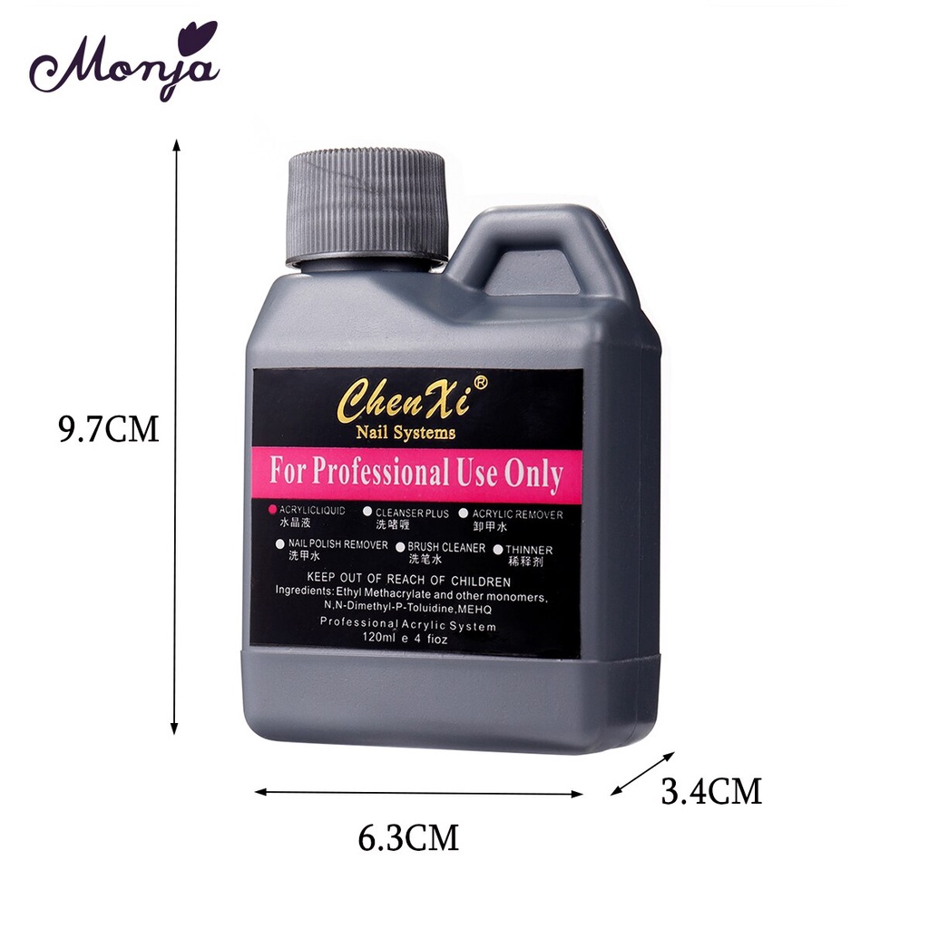MONJA Lọ Dung Dịch Acrylic 120ml Hỗ Trợ Trang Trí Móng Nghệ Thuật Tiện Dụng