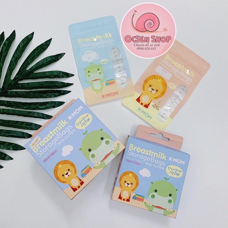 Túi Trữ Sữa K-Mom Hàn Quốc khóa zip 2 lần nhựa nguyên sinh không chứa BPA
