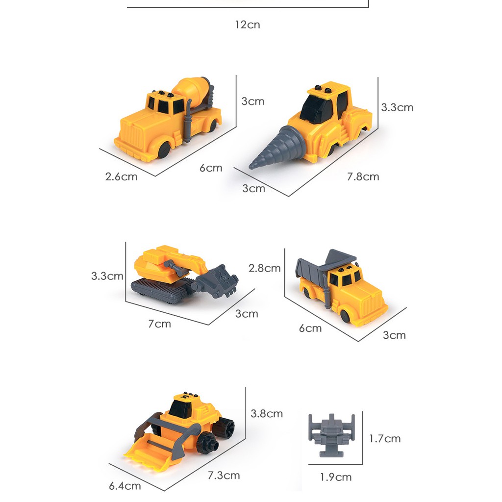 Mô Hình Xe Xúc Đất Mini 5 Trong 1