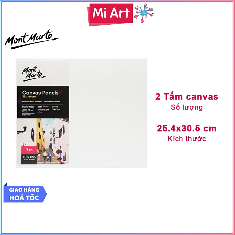 Bộ 2 Tấm Canvas Panels 25.4x30.5cm Mont Marte - CMPL2530 - Canvas Vẽ Tranh, Toan Vẽ Tranh